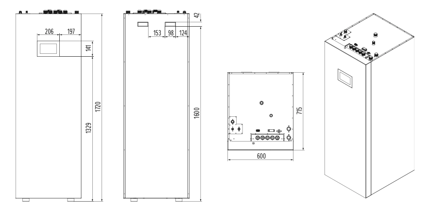Appearance and dimensions of MHCS 050 DTS