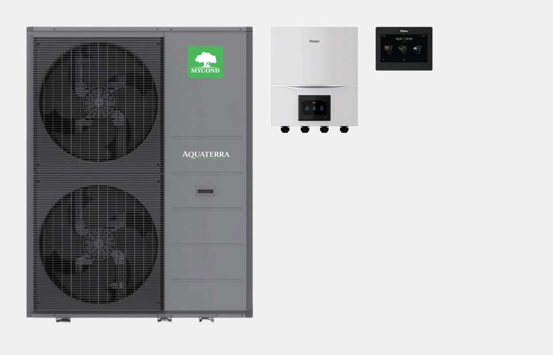 Mycond Aquaterra series &mdash; monoblokowa pompa ciepła R290 z wewnętrznym modułem hydraulicznym i inteligentnym panelem sterowania