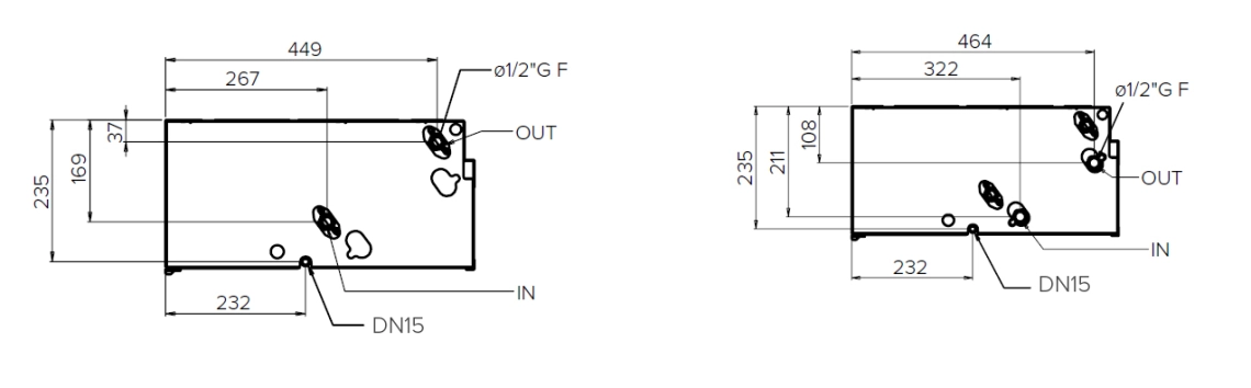 MyCond HPL Diagram ilustrujący rozkład powietrza i mechanizmy sterujące w jednostkach wentylacyjnych medium ESP.