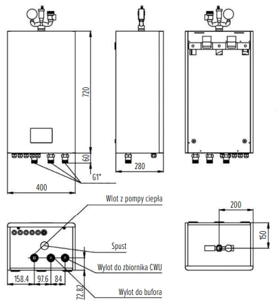 Wymiary całkowite hydroboxa Mycond