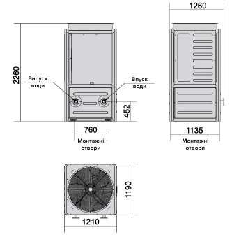 Wymiary całkowite MyCond MCU-OHDD - 1
