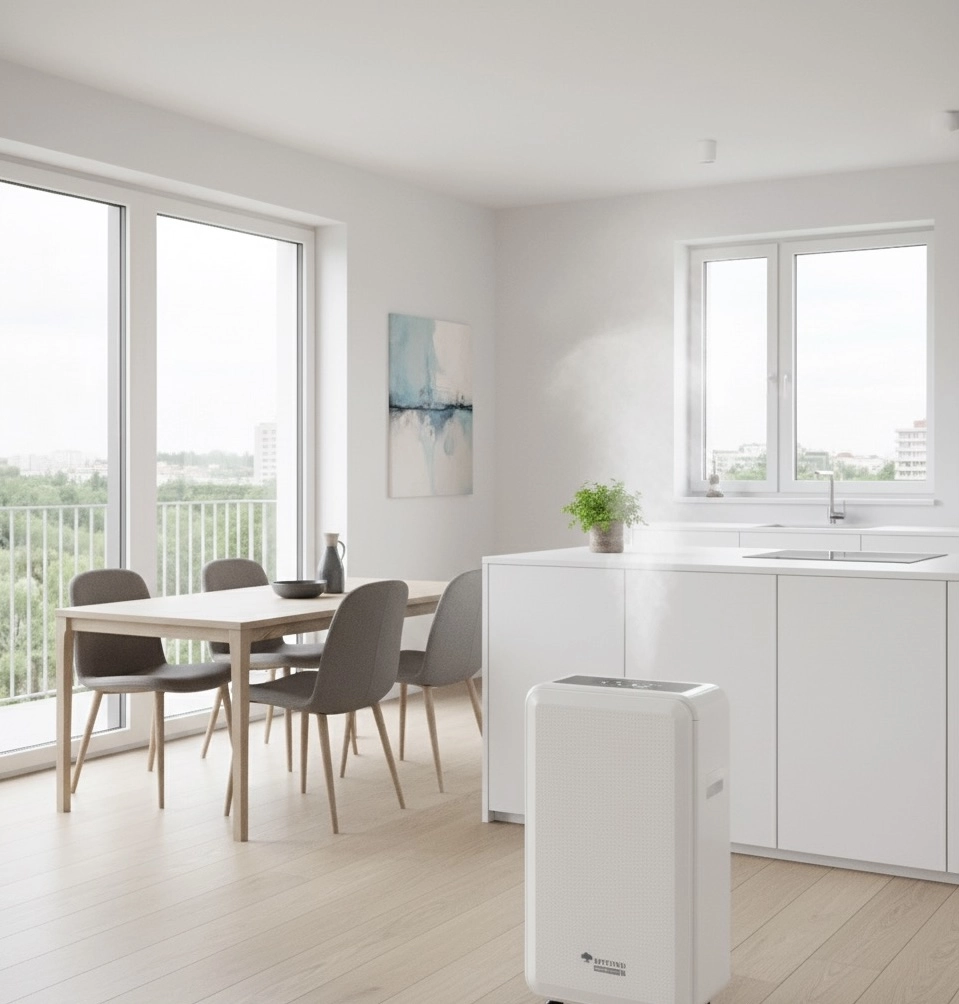 Cichy osuszacz powietrza, energooszczędny, działający przy niskich temperaturach Mycond Roomer Smart 12