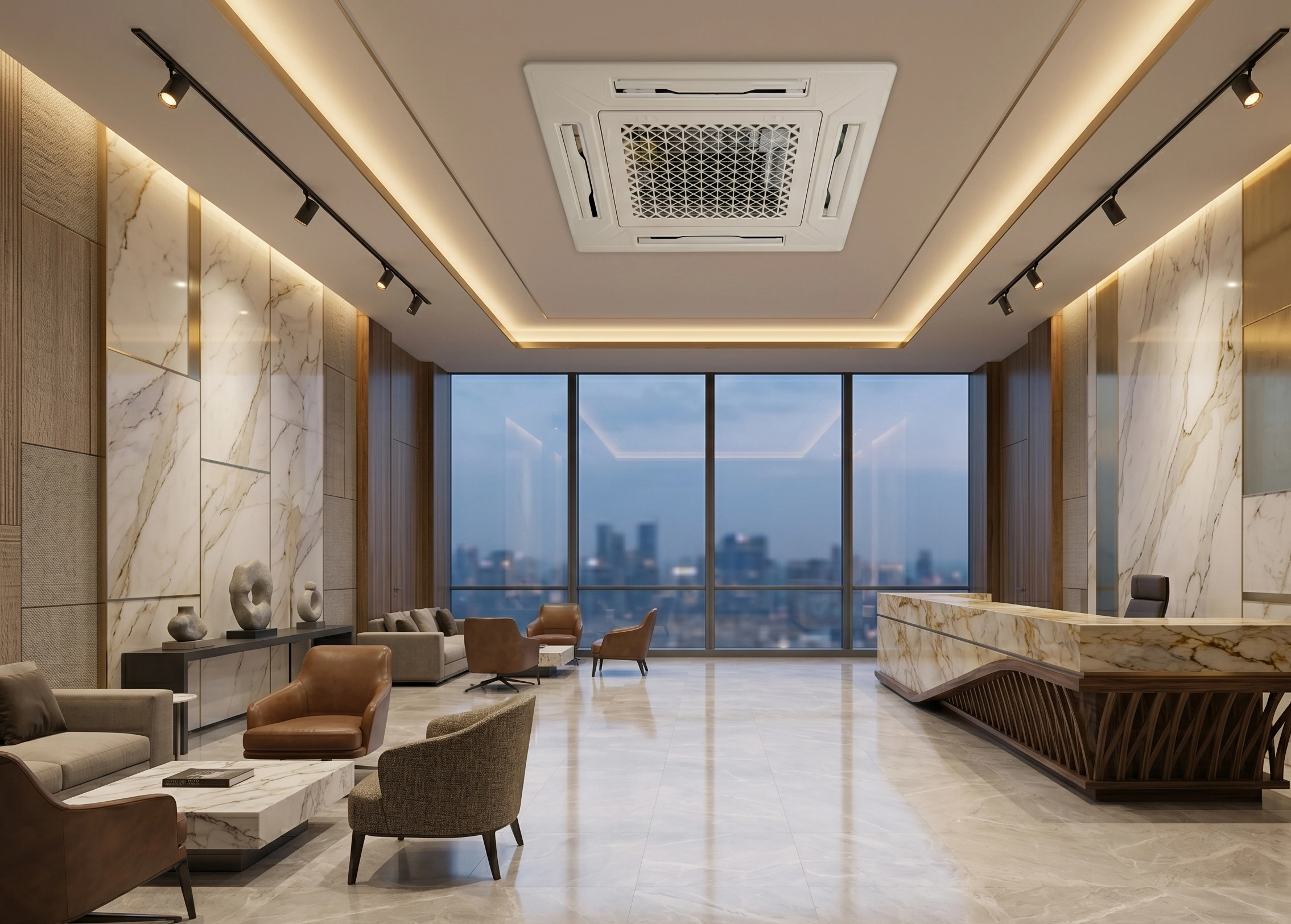 Kasetonowa jednostka klimatyzacyjna do ogrzewania i chłodzenia Mycond MCFK-T2