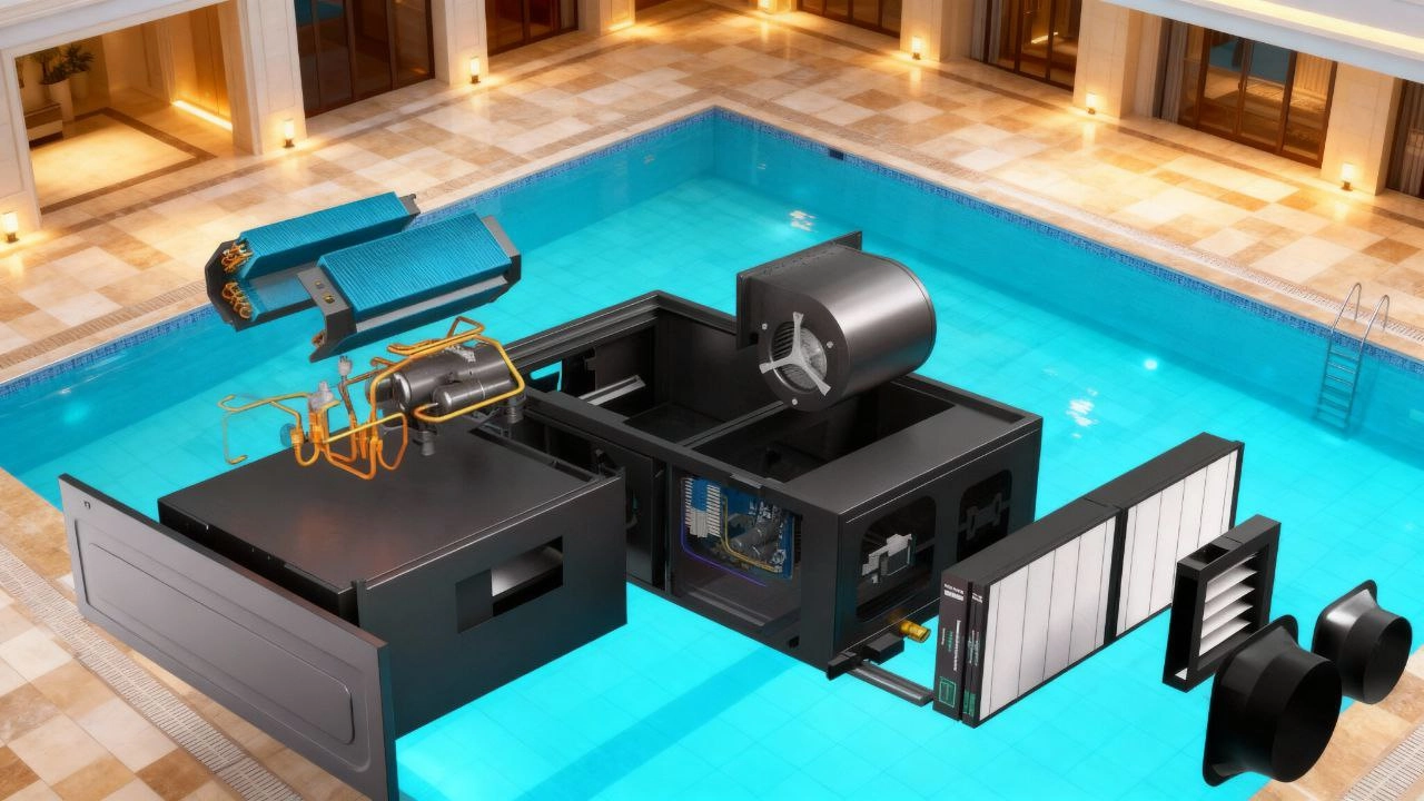 Kanałowy osuszacz dla basenów - kontrola wilgoci - Mycond MSHAC