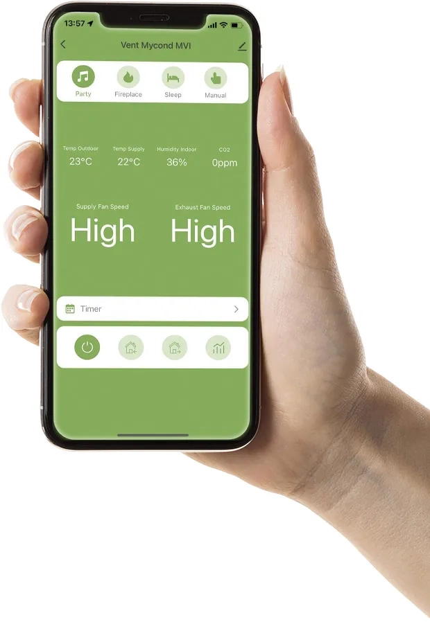 Aplikacja mobilna MyCond MVS***-DW do sterowania wentylacją za pomocą smartfona