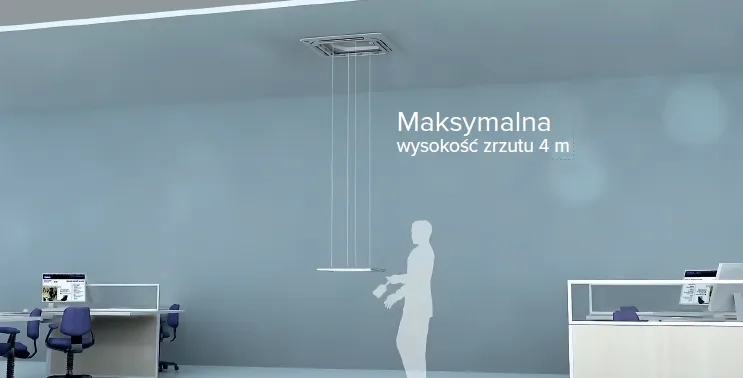 Kaseta czterostronna MyCond 570x570 maksymalna wysokość nawiewu 4 metry