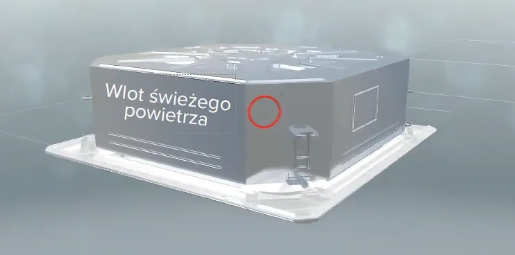 MyCond Kaseta czterostronna 840x840 nawiew świeżego powietrza