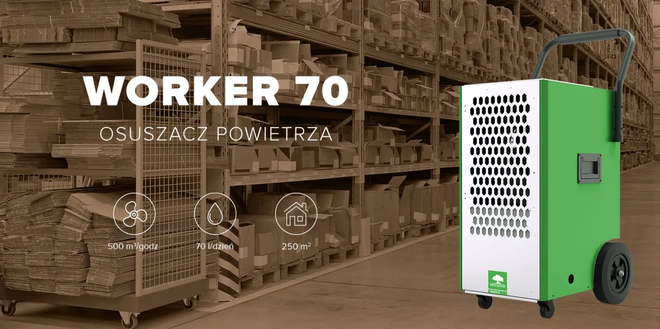 Pracownik MyCond do magazynu 70 l/dobę, 500 m³/h, powierzchnia do 250 m²