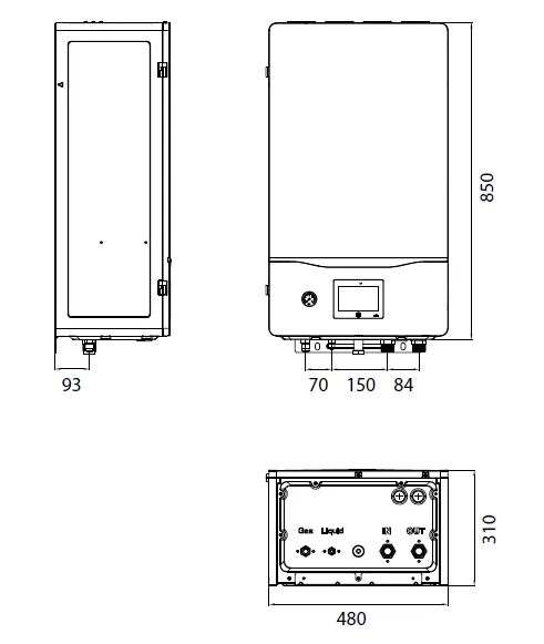 Wymiary całkowite Hydro box MyCond - 1